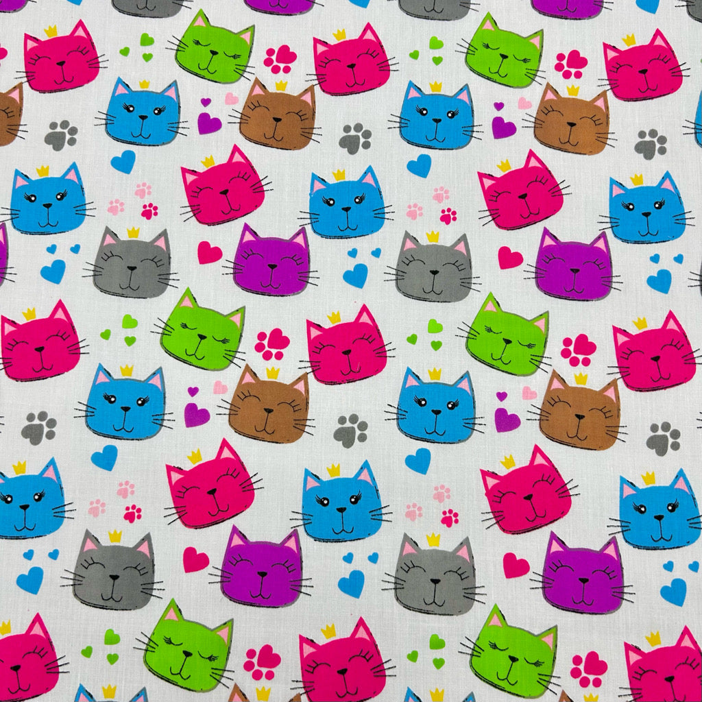 Royal Kitties Polycotton Fabric