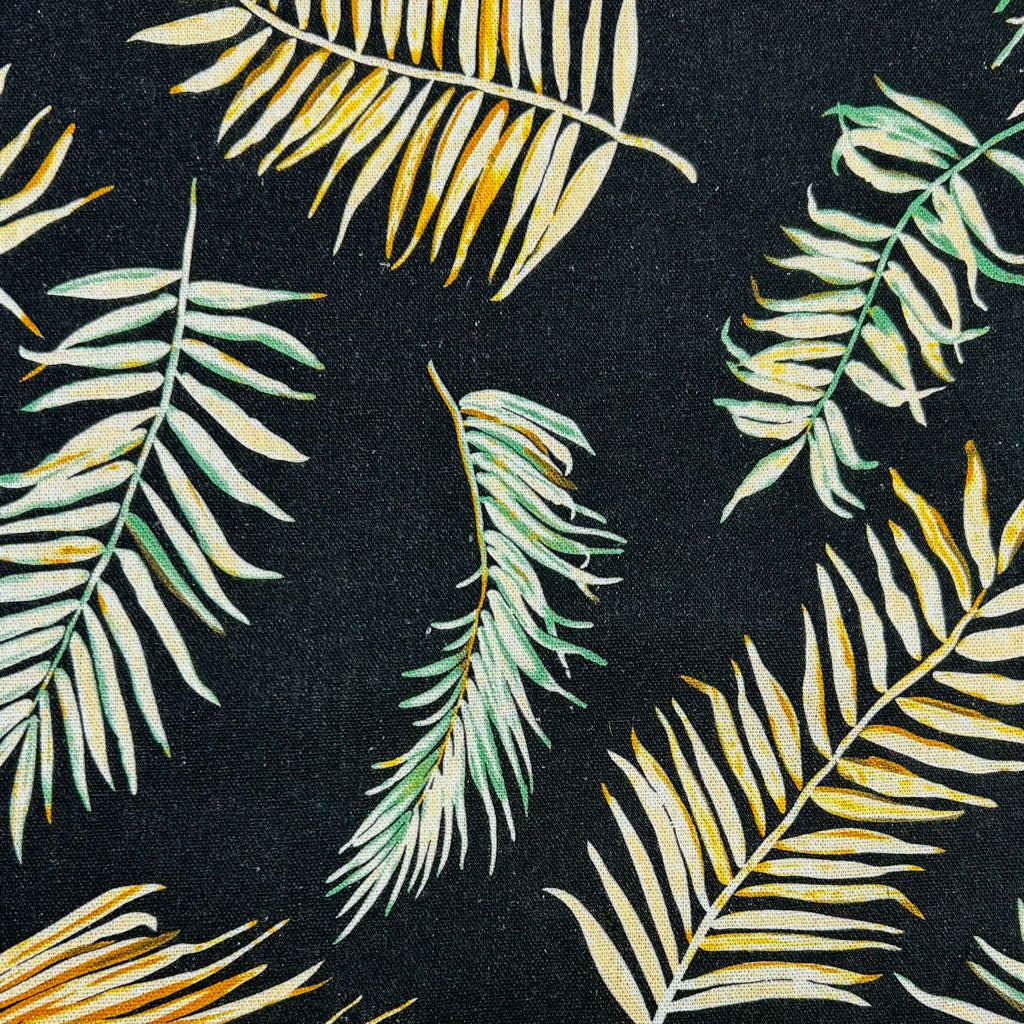 Palm Leaves Viscose Linen Fabric - Pound Fabrics