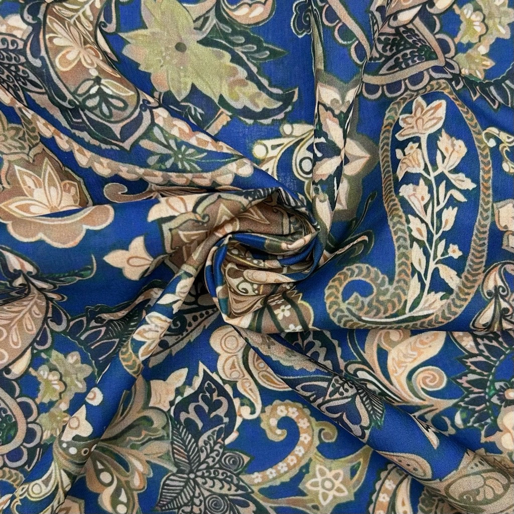 Majestic Paisley Cotton Lawn Fabric