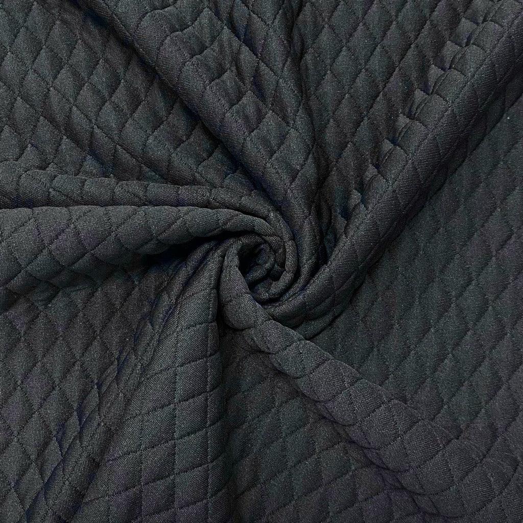 Black Quilted Jersey Fabric - Pound Fabrics