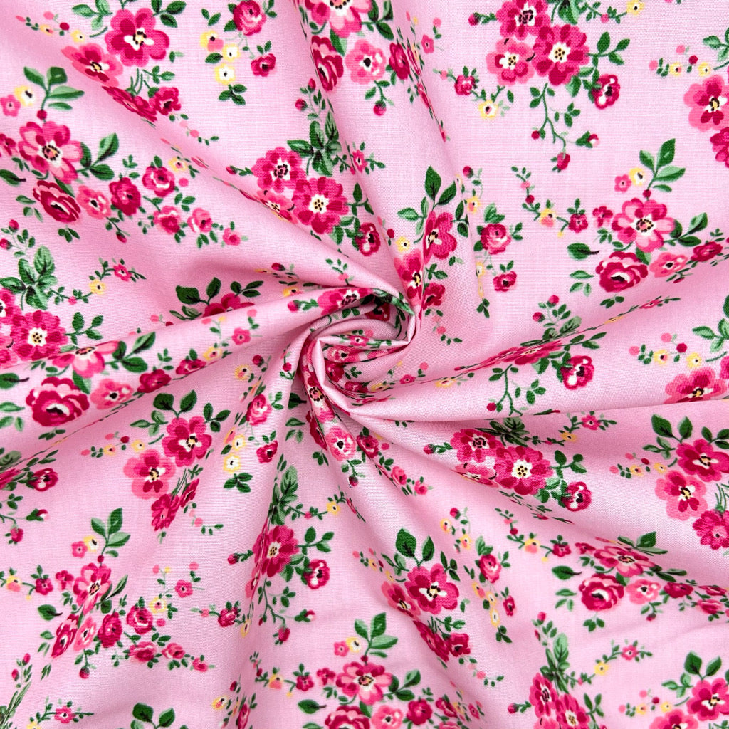Petite Garden Rose & Hubble Cotton Poplin Fabric