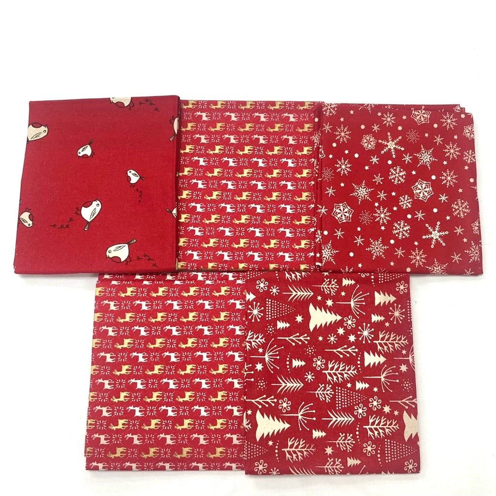 Xmas Red Fat Quarter Christmas Bundle - No.29