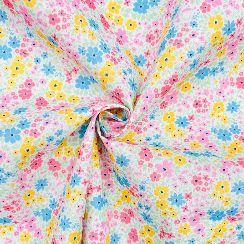 Pocket Flowers Polycotton Fabric