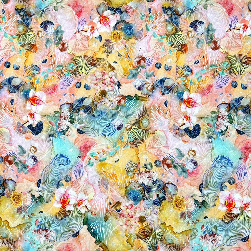 Tropical Bouquet Quilted Cotton Blend Fabric