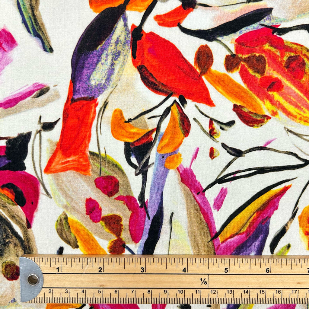 Abstract Bloomscape Viscose Fabric