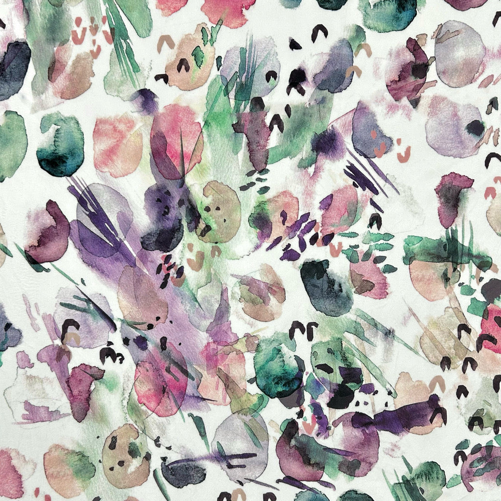 Ink Wash Bloom Stretch Velvet Fabric
