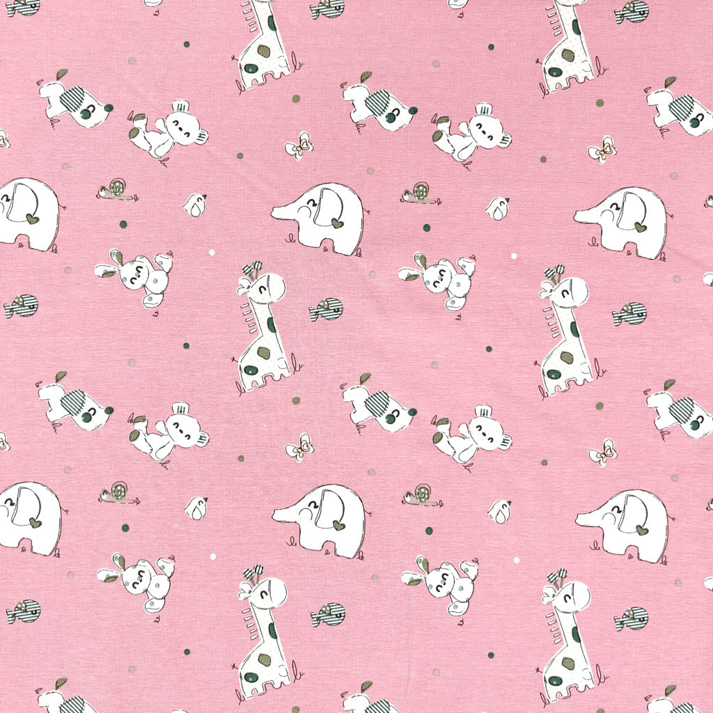 Tiny Zoo Cotton Jersey Fabric