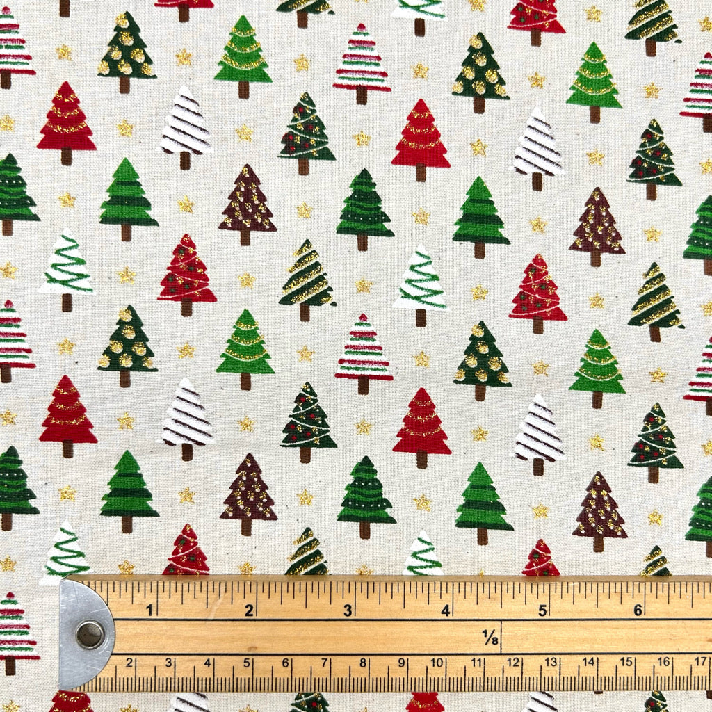 Merry Little Trees Christmas Cotton Fabric