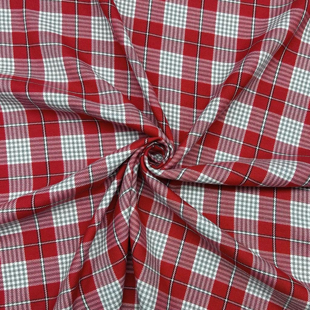 Dogtooth Checkered PolyViscose Tartan Fabric - Pound Fabrics