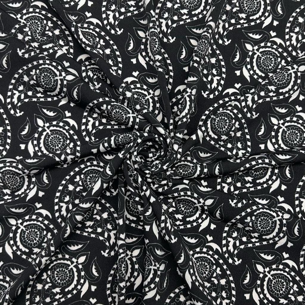 Leafy Paisley Jersey Fabric - Pound Fabrics