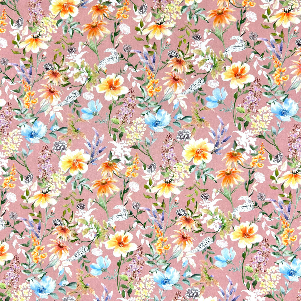 Daisy Vine Rose & Hubble Cotton Poplin Fabric