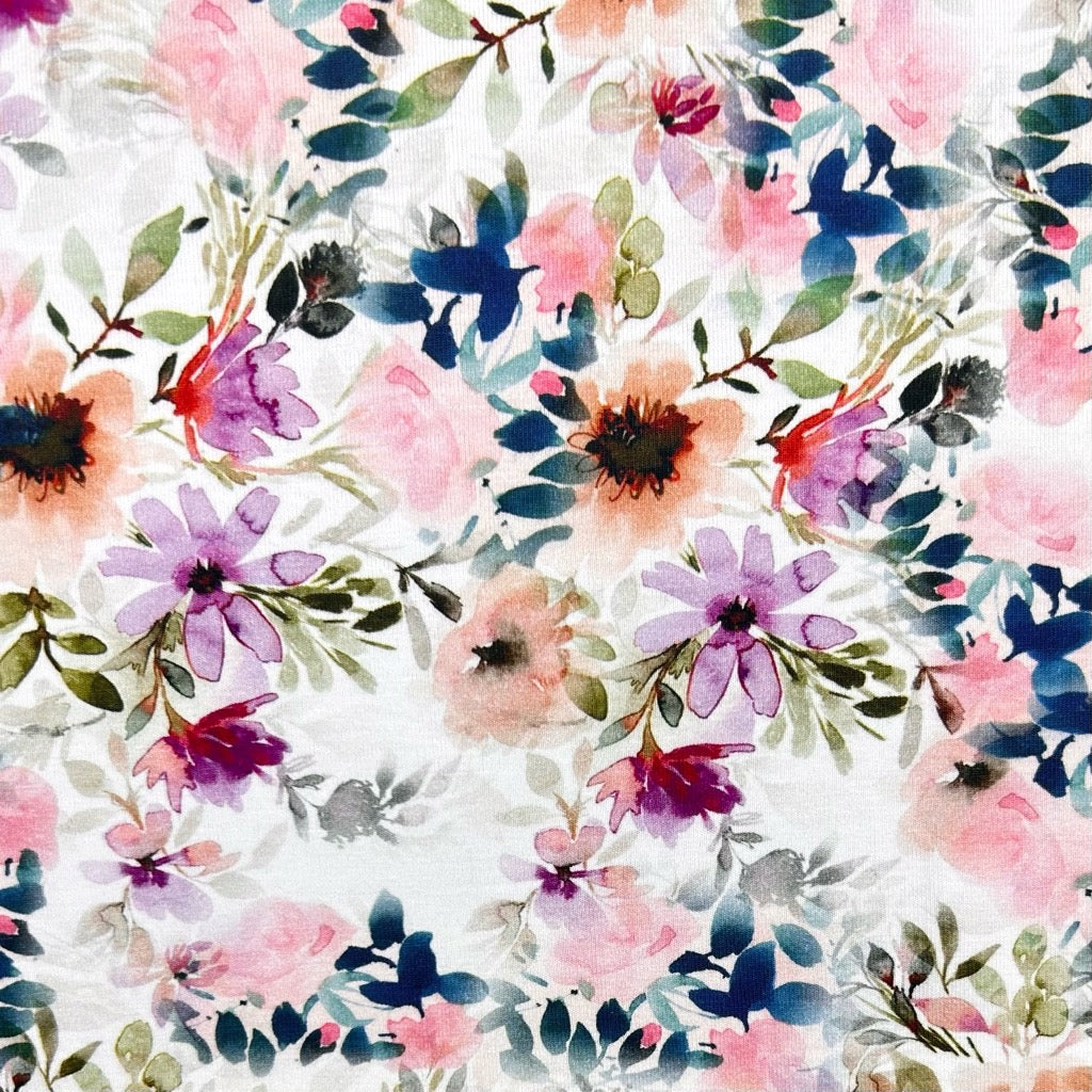 Blossom Cascade Cotton Jersey Fabric