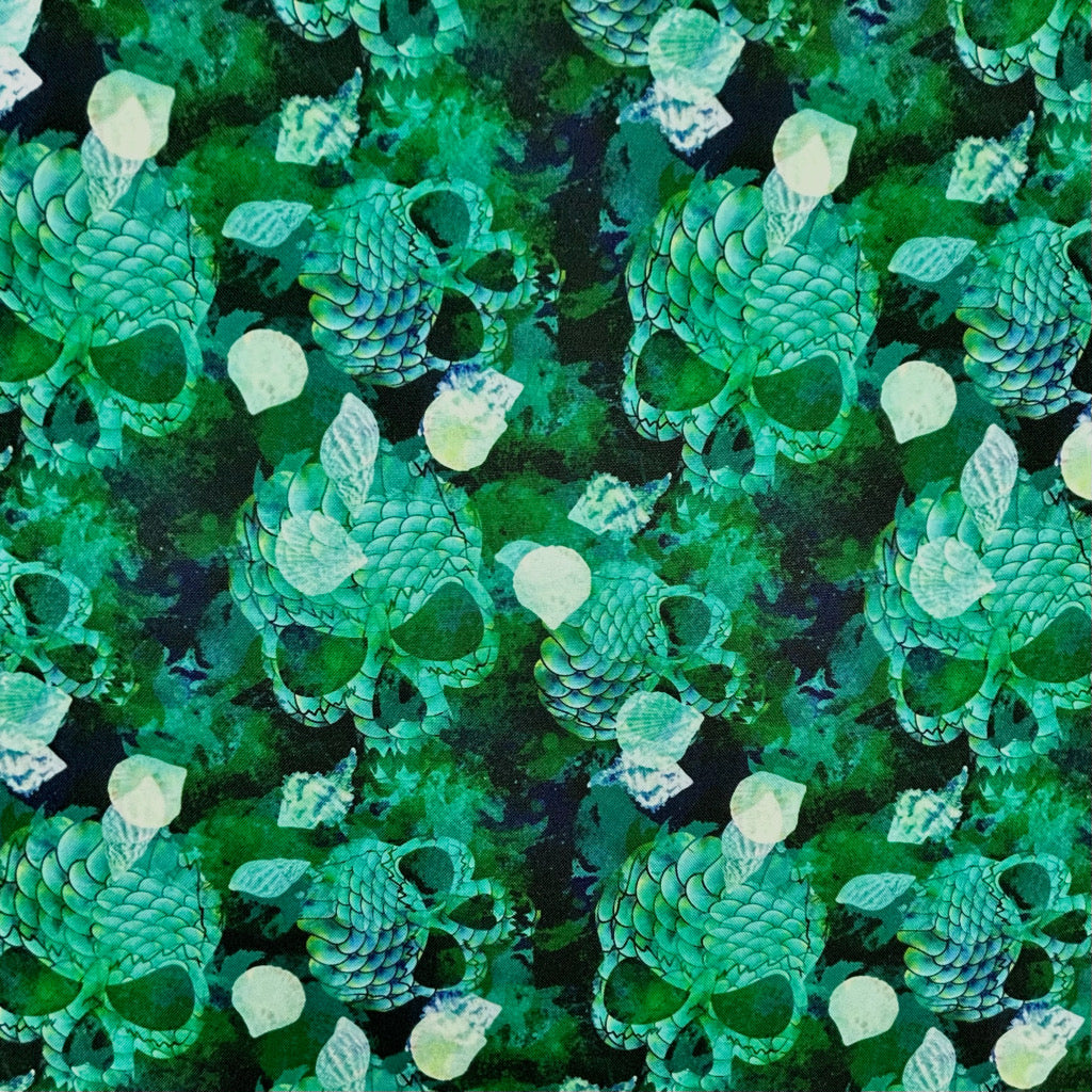Digital Skeletons Polyester Suiting Fabric