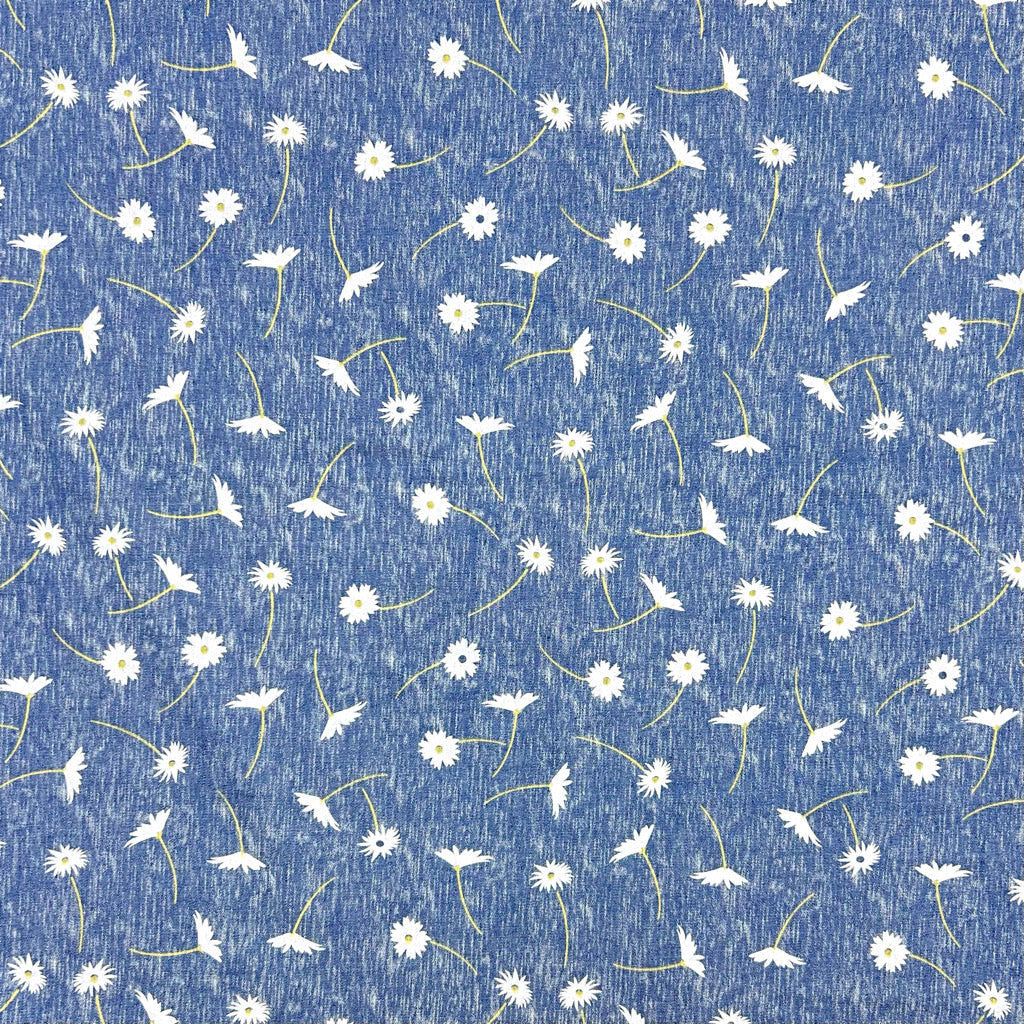 Sunny Floral Chambray Denim Fabric