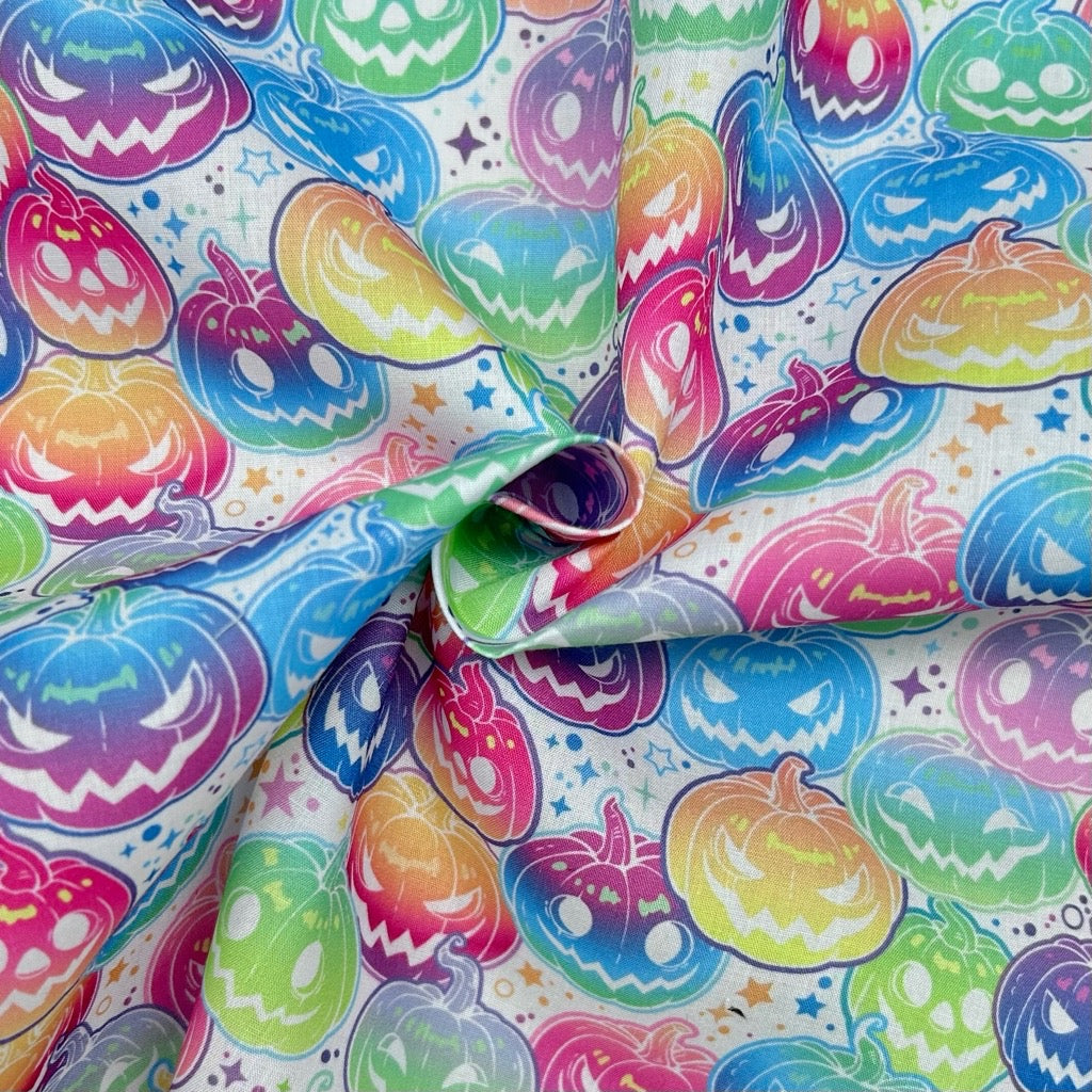 Colourful Pumpkins Polycotton Fabric
