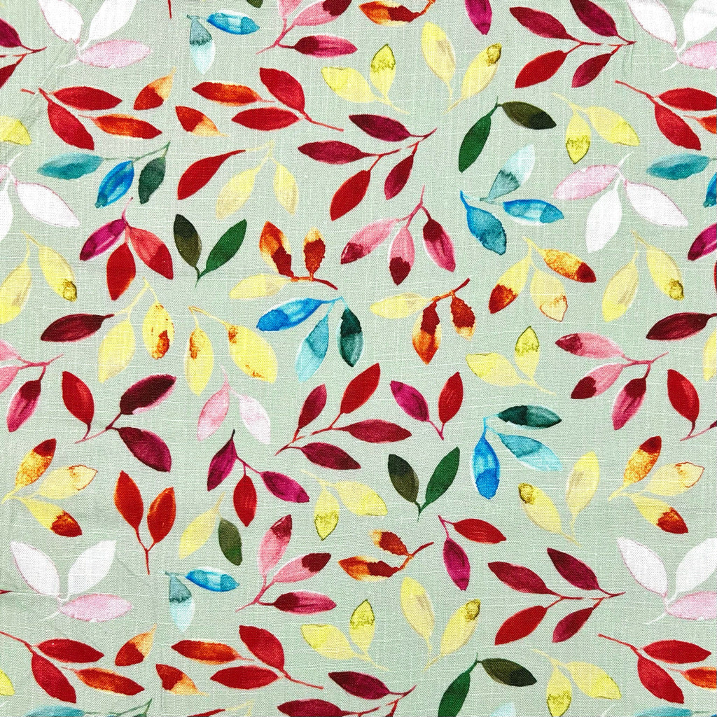 Painted Leaves Linen Viscose Fabric