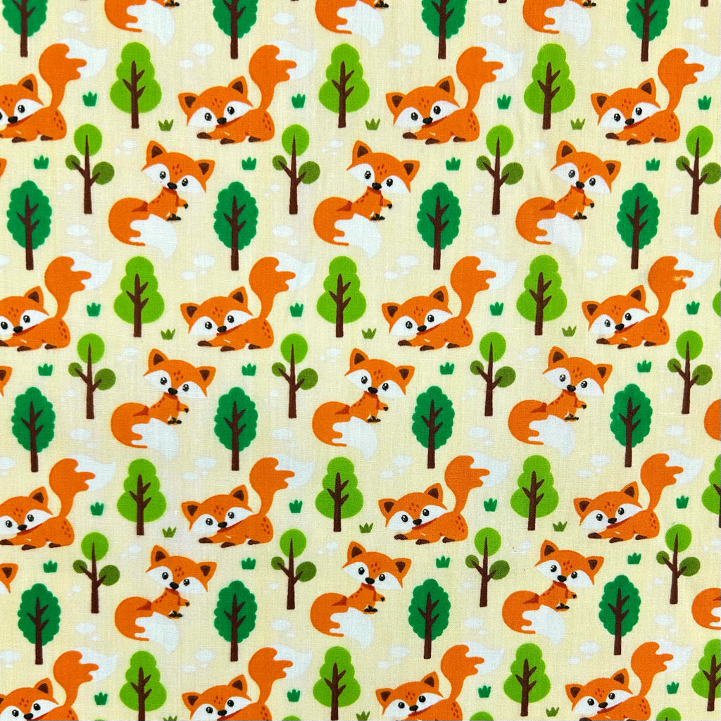 Woodland Fox Polycotton Fabric