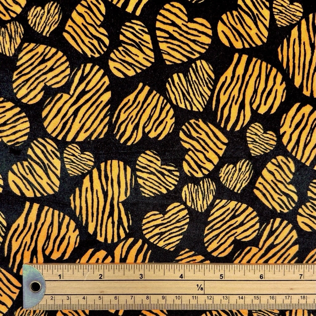 Animal Heart Sherpa Fur Backed Fleece Fabric