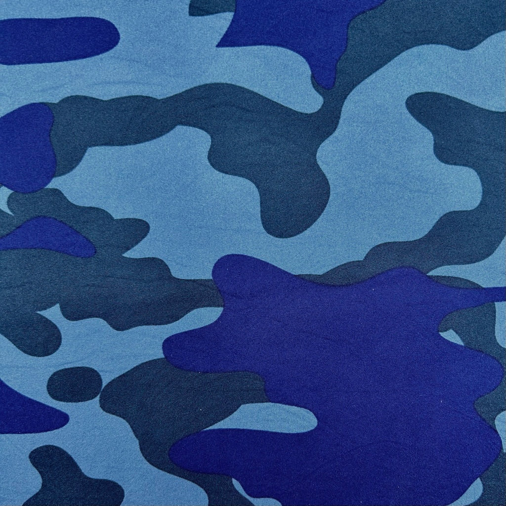 Blue Camouflage Jersey Fabric