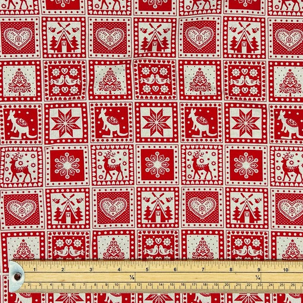Buy Festive Patchwork Christmas Cotton Fabric Online UK's Best Price