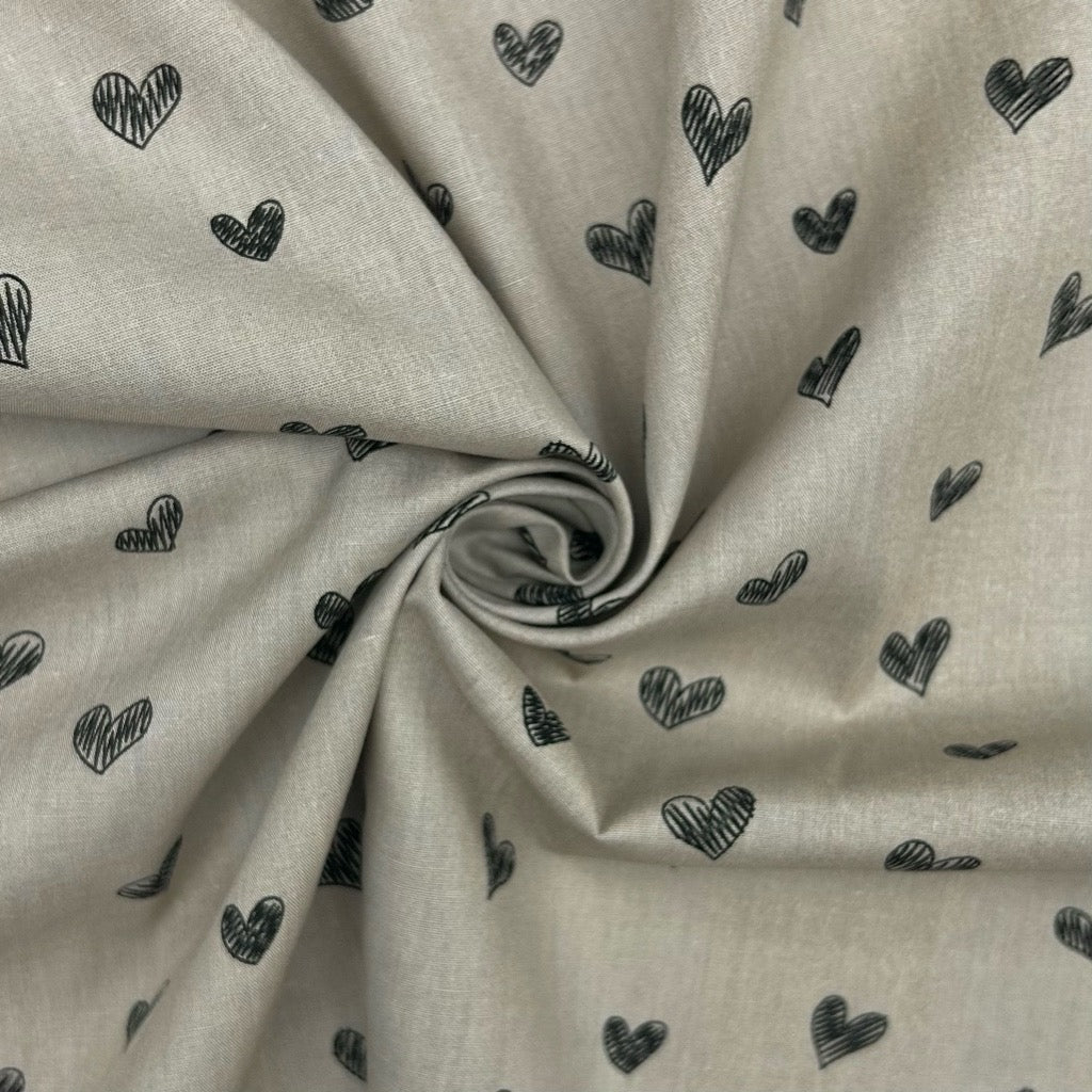 Little Hearts Cotton Poplin Fabric