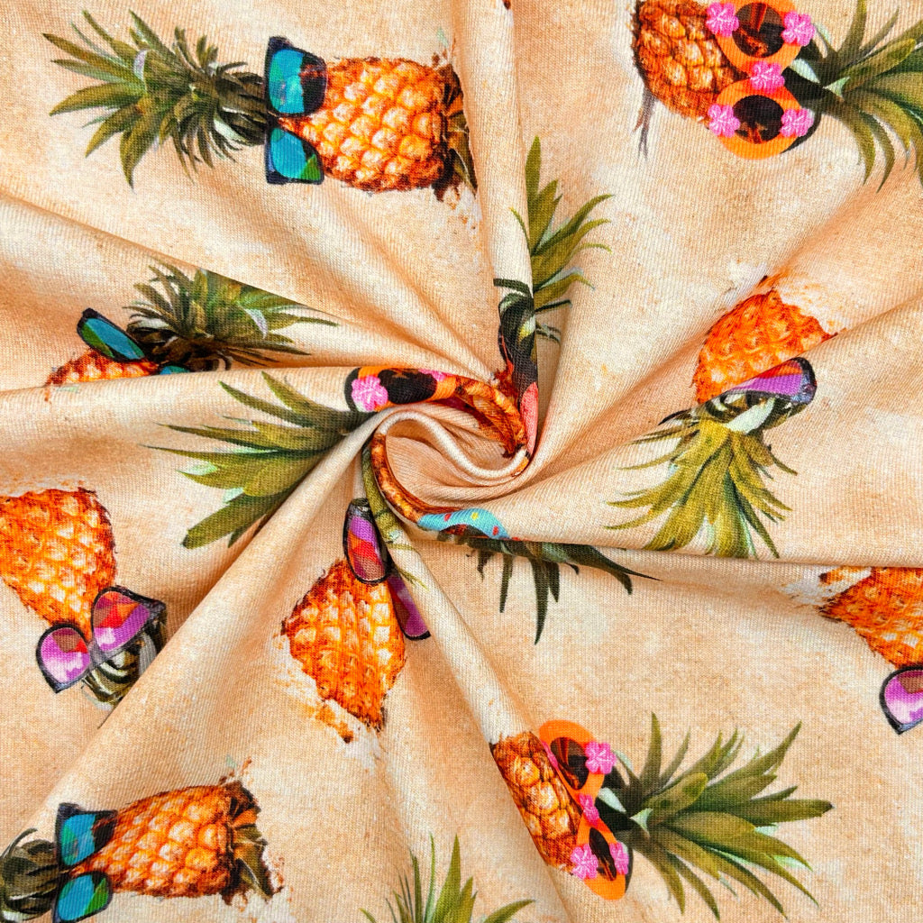 Pineapple Party Cotton Jersey Fabric