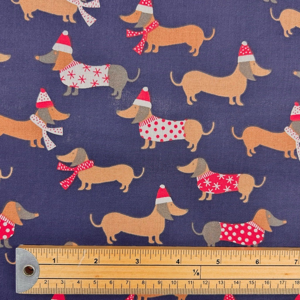 Winter Dogs Polycotton Fabric