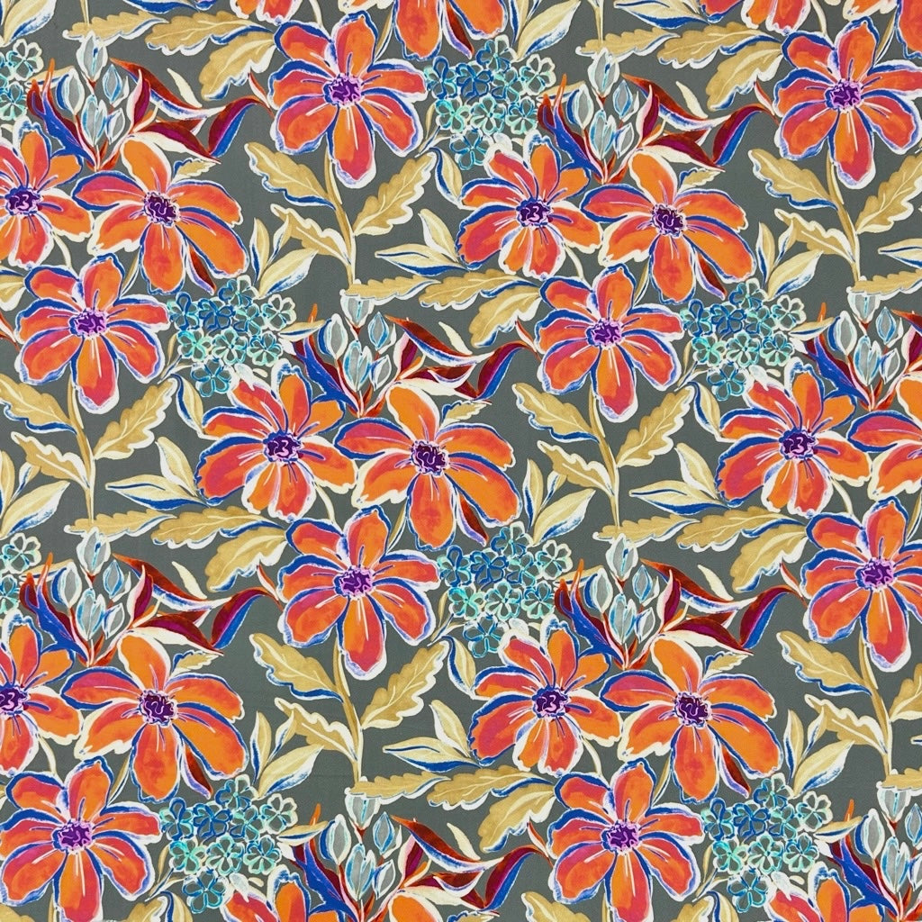 Harvest Bloom Viscose Challis Fabric
