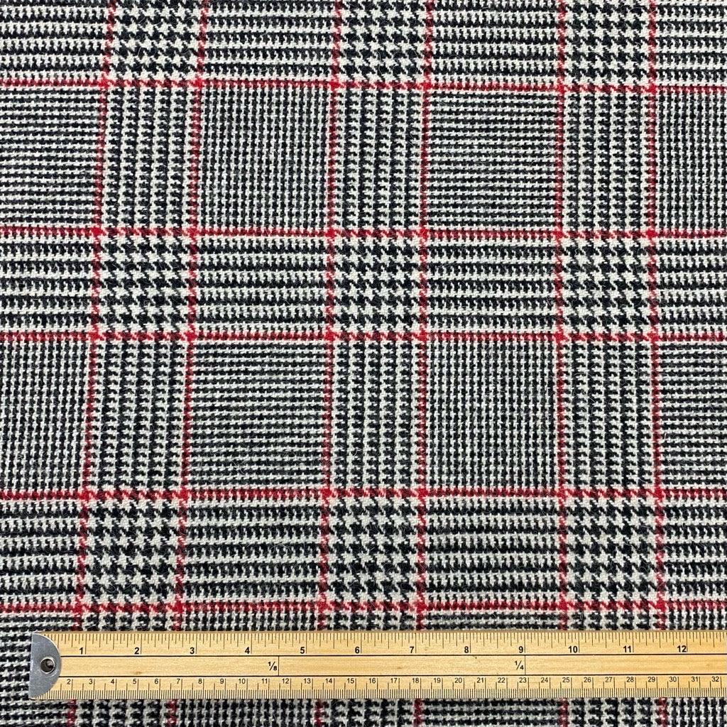Red/Black/White Checkered Wool Blend Fabric - 2 metres for £9.95 #5 - Pound Fabrics