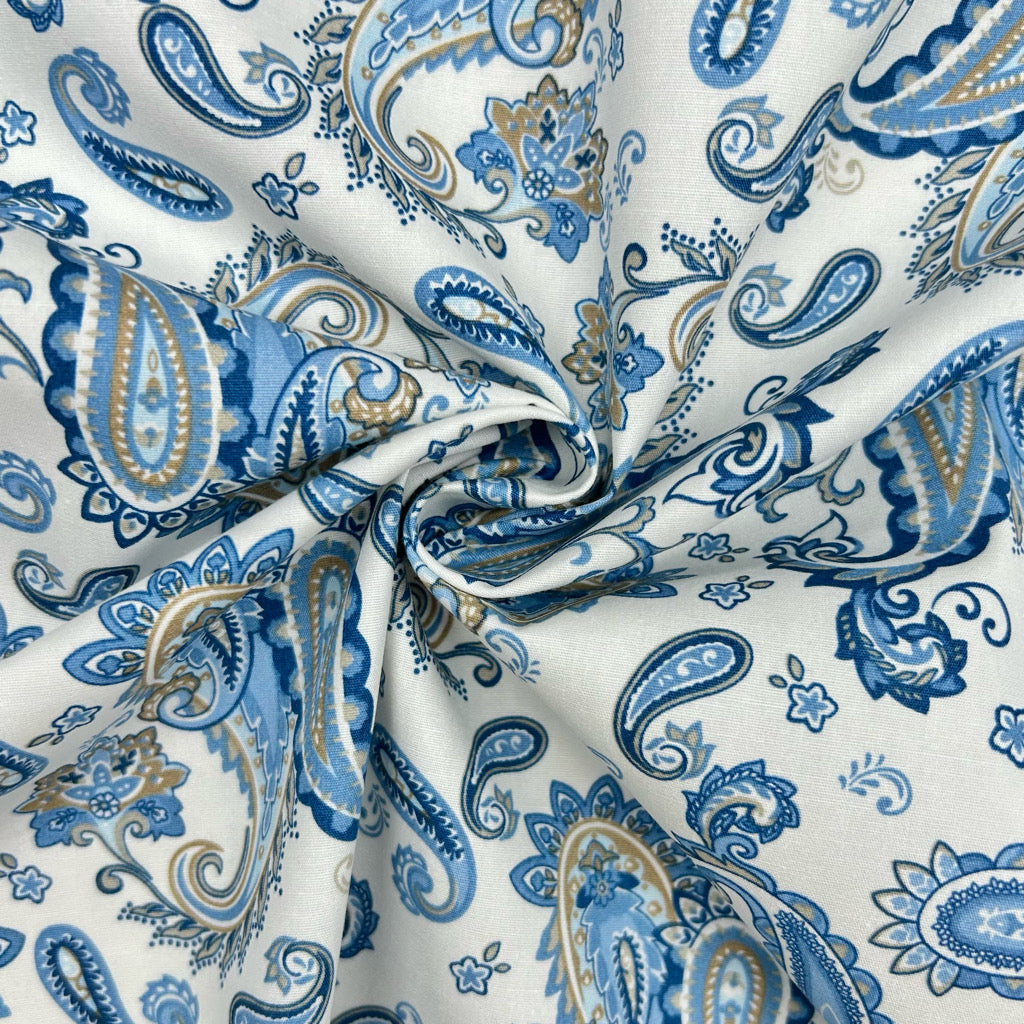 Paisley Swirl Rose & Hubble Cotton Poplin Fabric