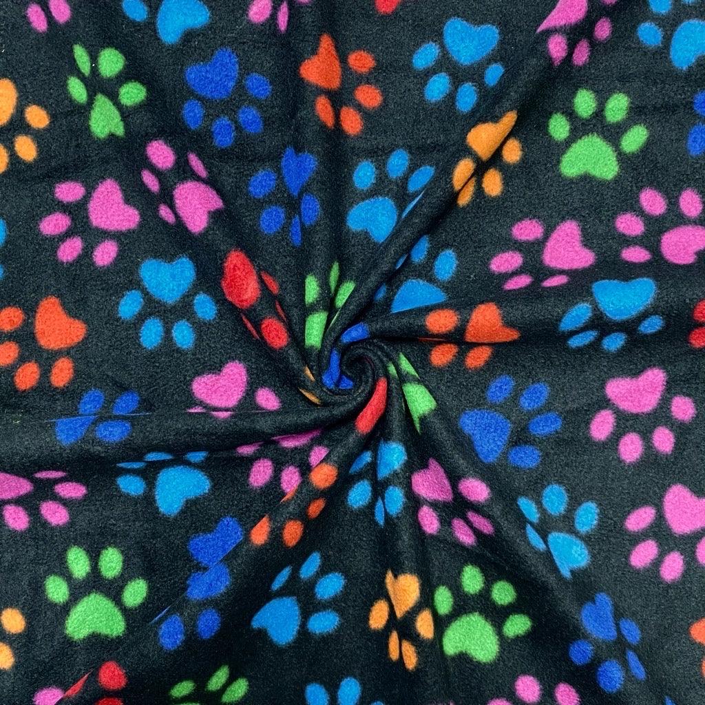 Multicoloured Paws Anti Pill Polar Fleece Fabric - Pound Fabrics