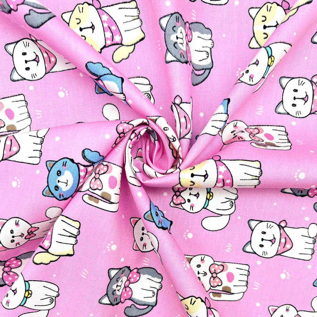 Kitty Squad Cotton Poplin Fabric