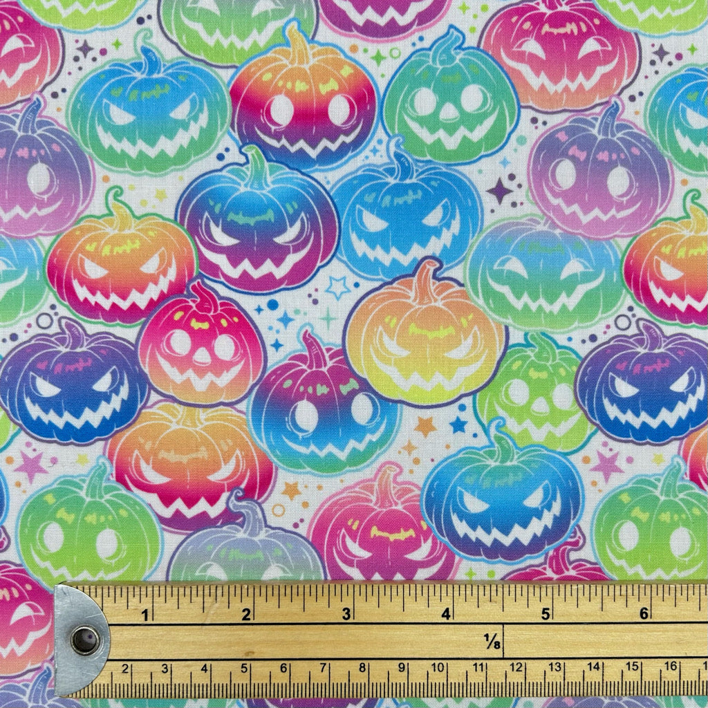 Colourful Pumpkins Polycotton Fabric