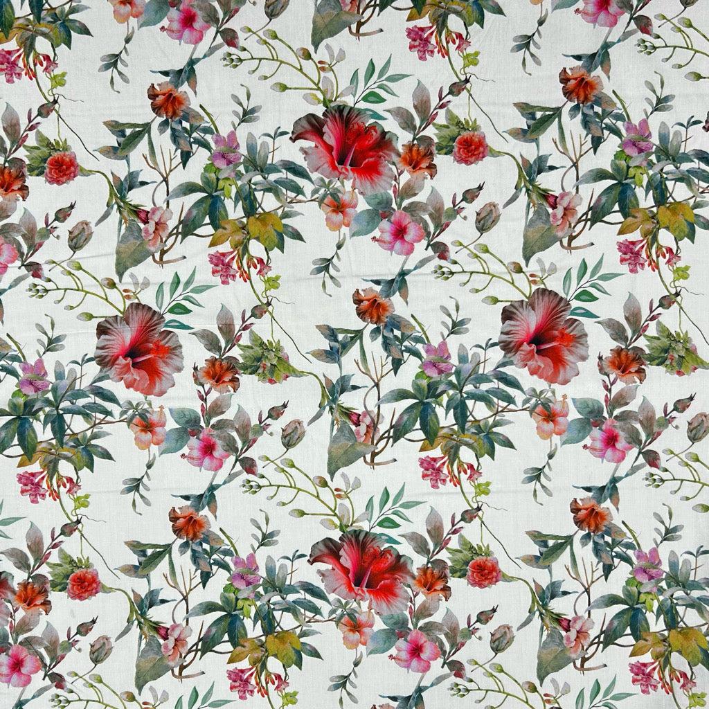 Watercolour Vine Cotton Lawn Fabric