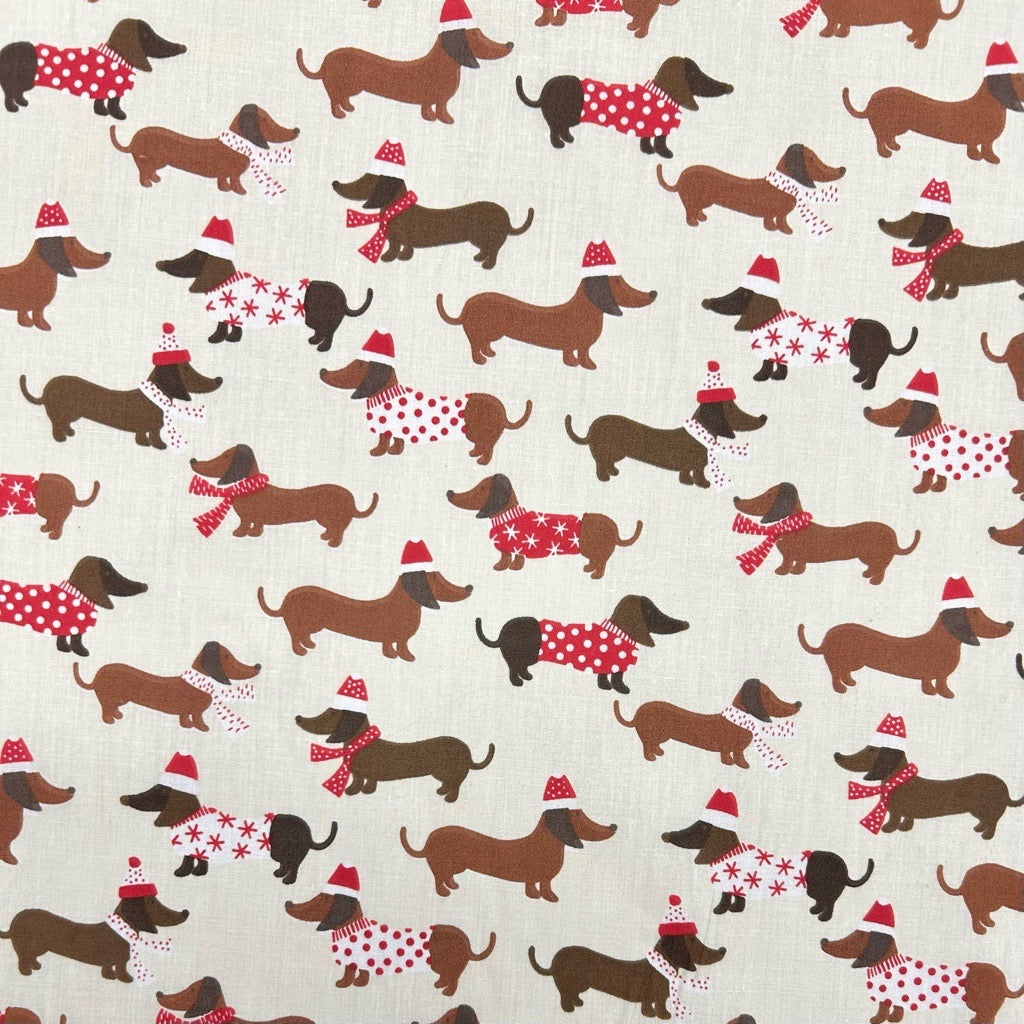 Winter Dogs Polycotton Fabric