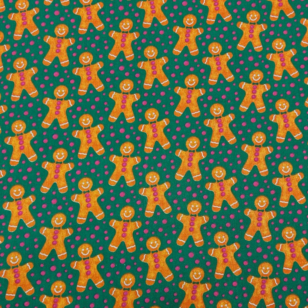 Gingerbread Man Polycotton Fabric - Pound Fabrics