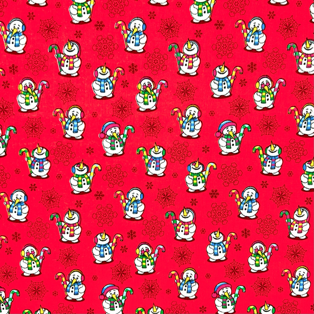 Snowman Scatter Polycotton Fabric