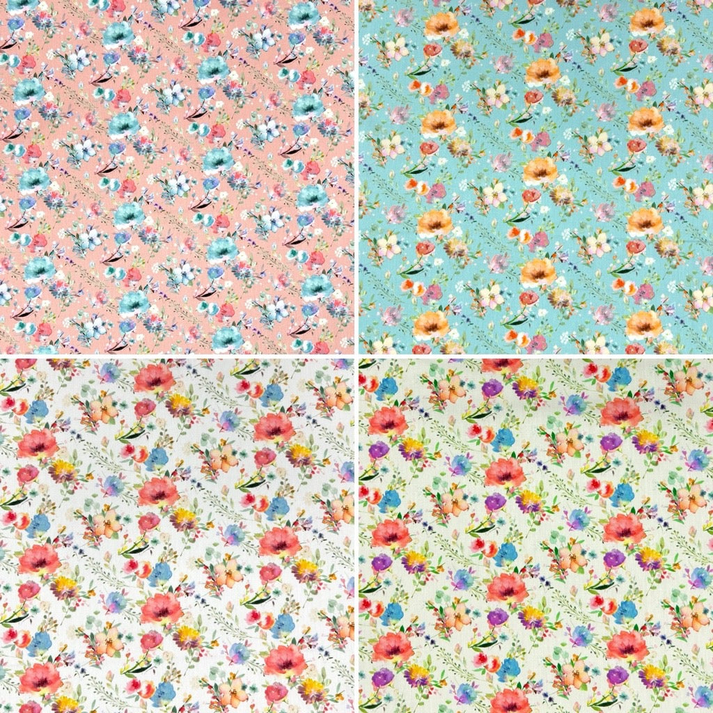 Petal Splash Rose & Hubble Cotton Poplin Fabric
