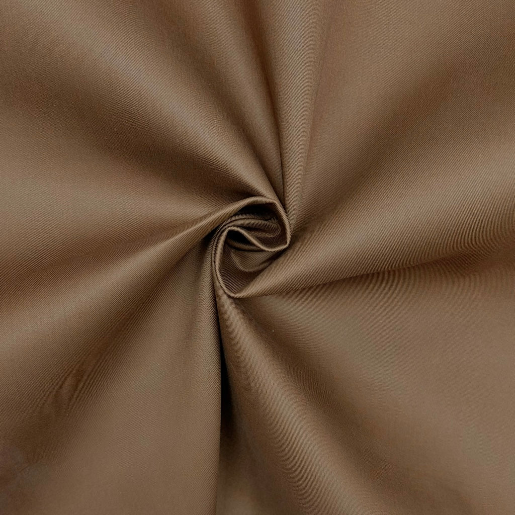 Plain Brown Water Resistant Cotton Twill Fabric
