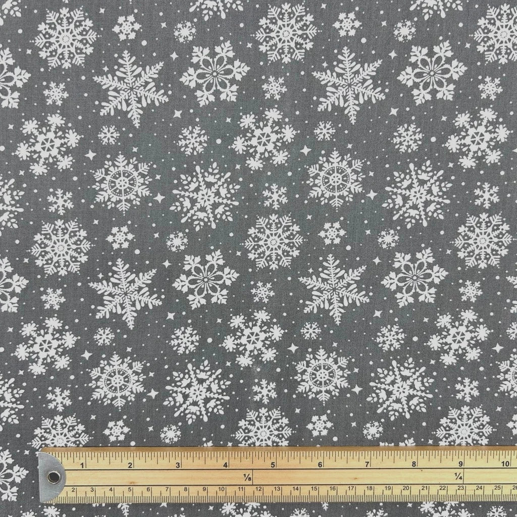 All Over Snowflakes Polycotton Fabric