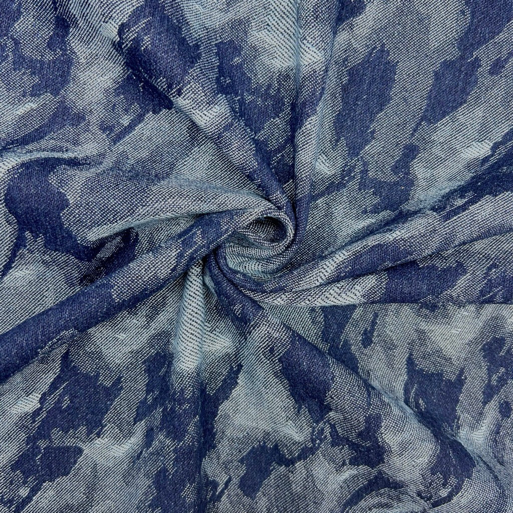Smokey Texture Jacquard Denim Fabric
