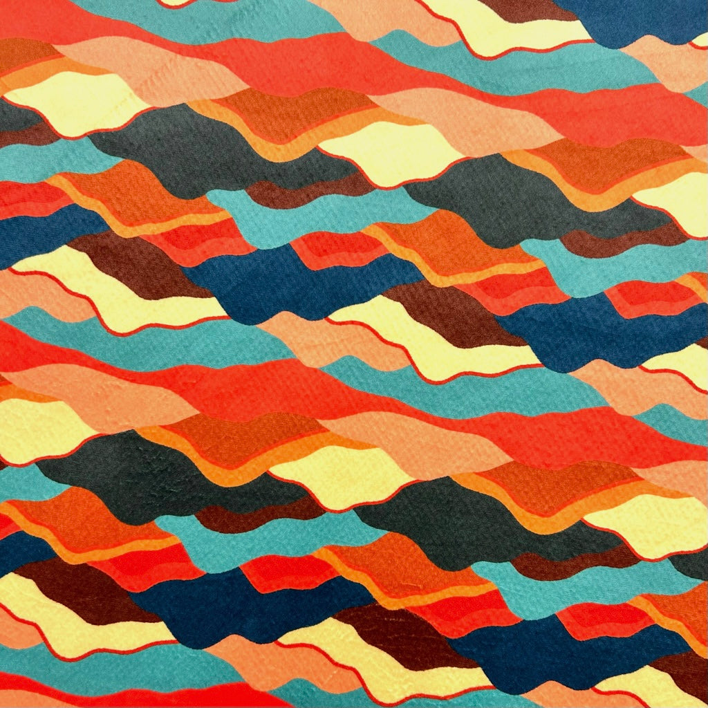 Painted Mountain Sherpa Fur Backed Fleece Fabric