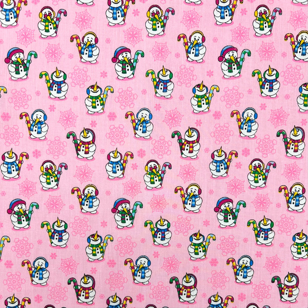 Snowman Scatter Polycotton Fabric
