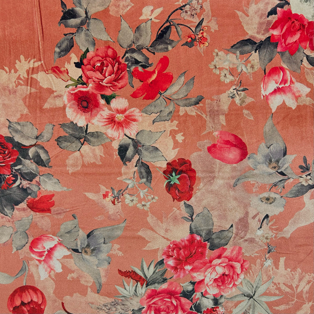 Blossom Mix Stretch Velvet Fabric
