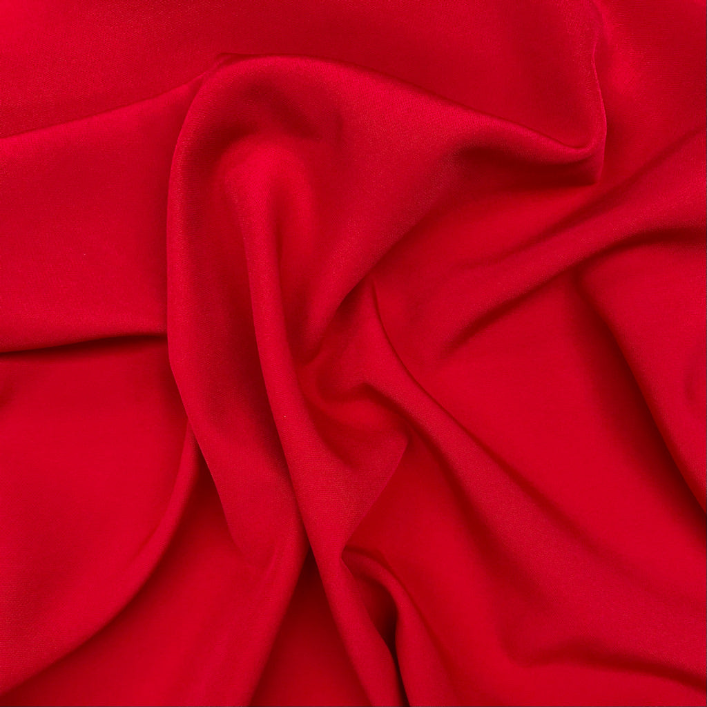 Crimson Red Stretch Polyester Fabric