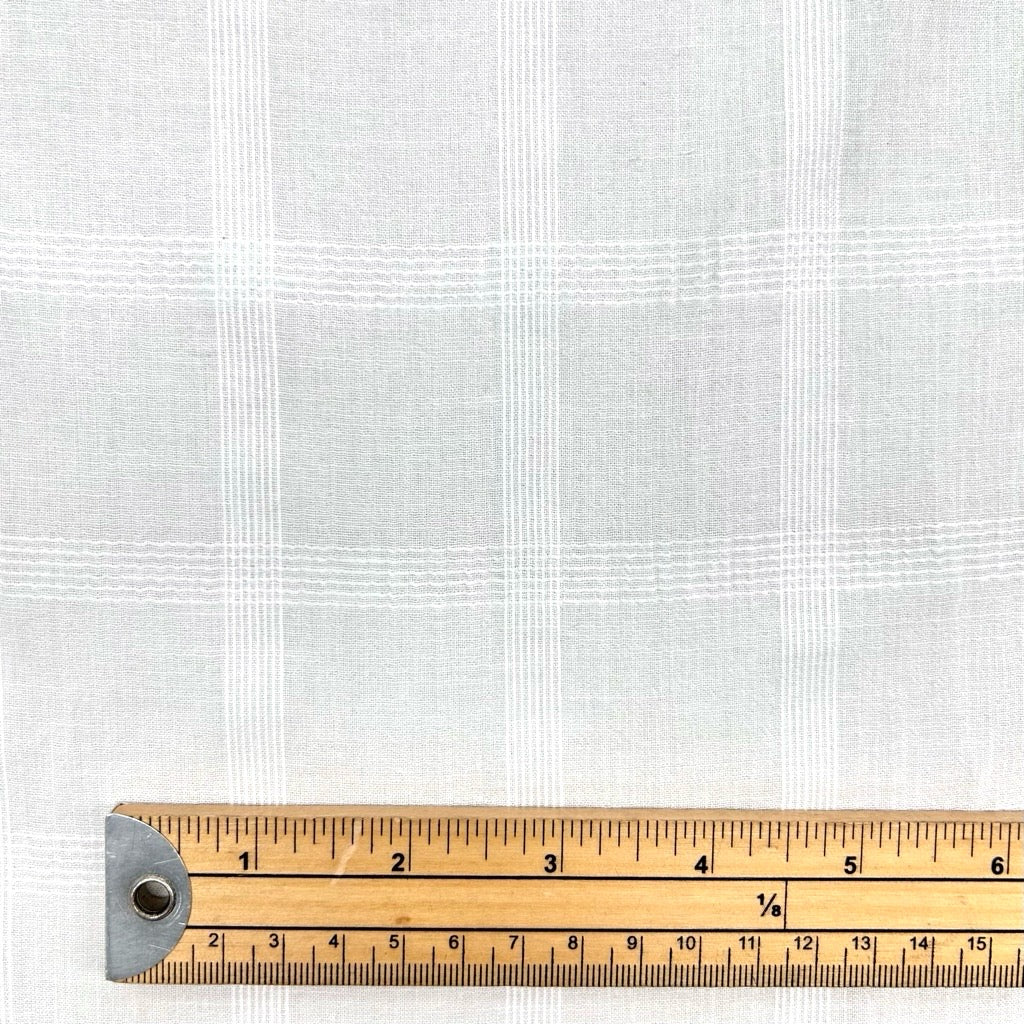 Checkered White Cotton Modal Fabric