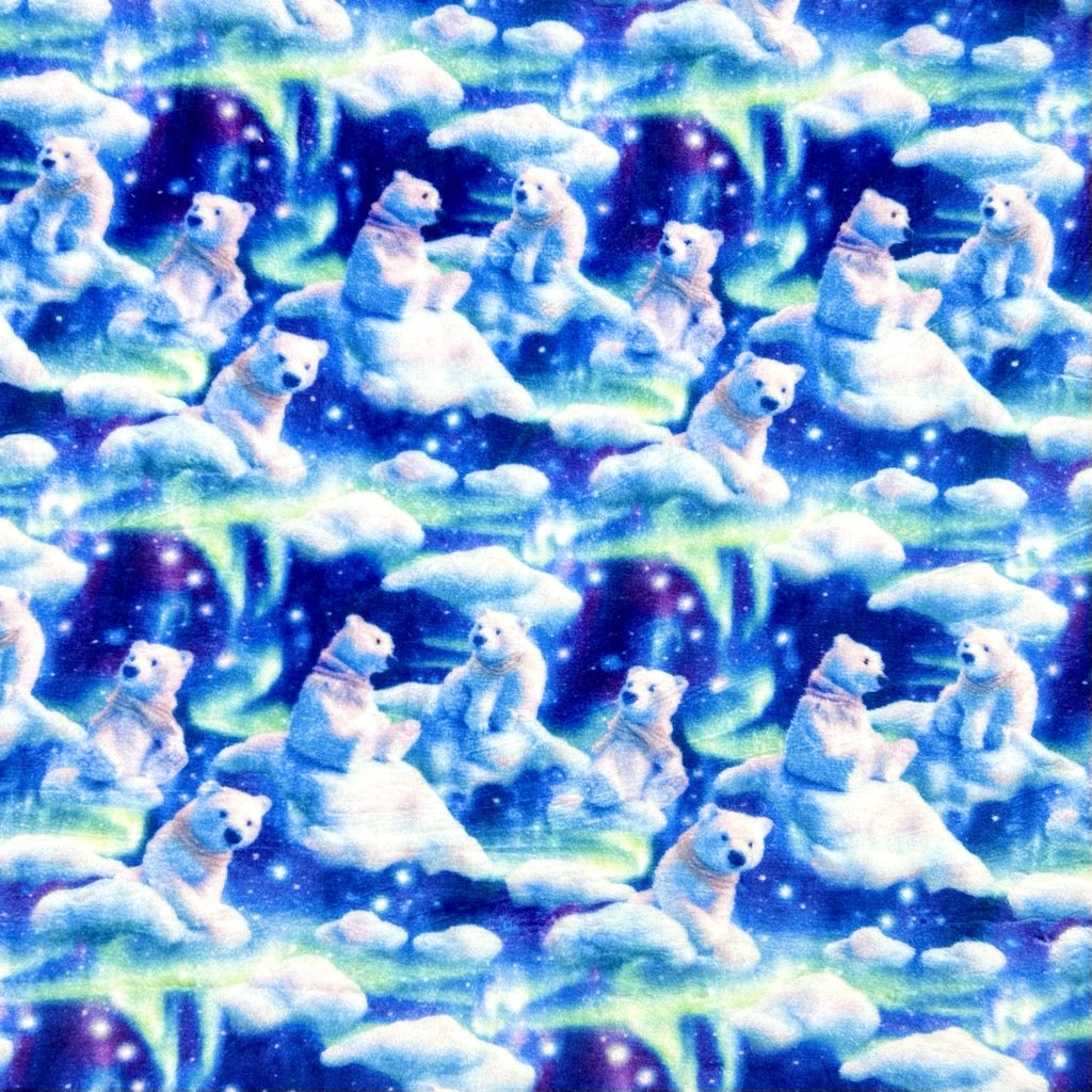 Polar Bears Cuddle Fleece Fabric