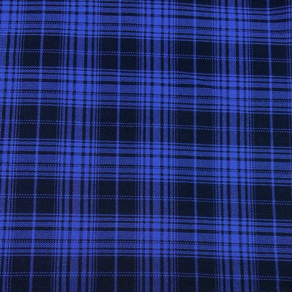 Blue and Black Checkered Suiting Fabric