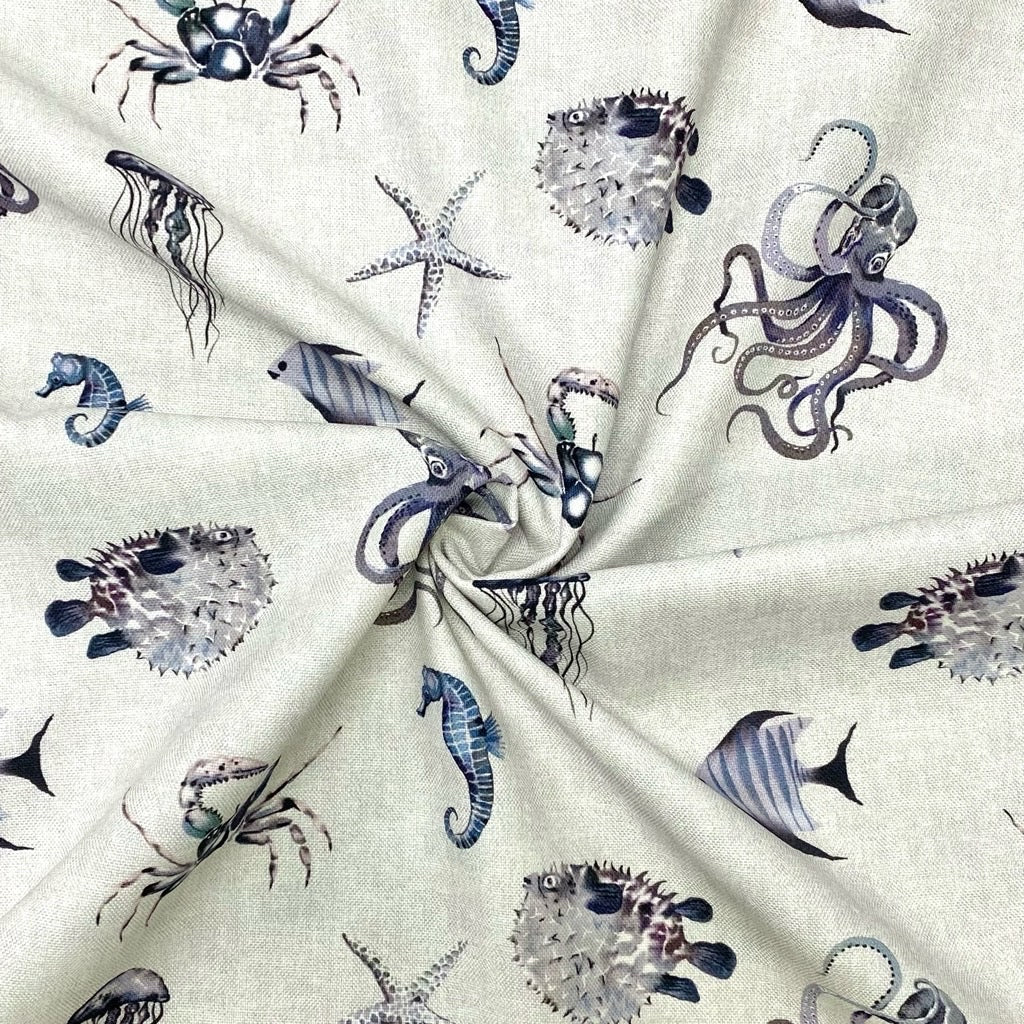 Ocean Life Digital Print Cotton Canvas Fabric