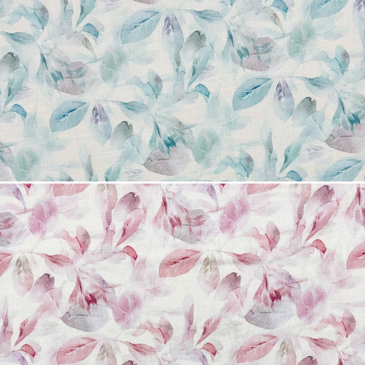 Serene Leaves Linen Look Viscose Fabric